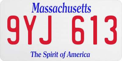 MA license plate 9YJ613