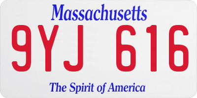 MA license plate 9YJ616