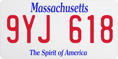 MA license plate 9YJ618