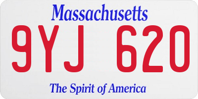 MA license plate 9YJ620