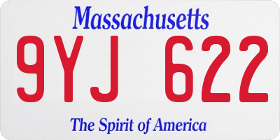 MA license plate 9YJ622