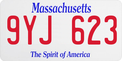 MA license plate 9YJ623