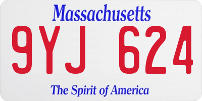MA license plate 9YJ624