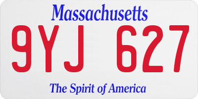 MA license plate 9YJ627