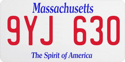 MA license plate 9YJ630