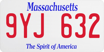 MA license plate 9YJ632