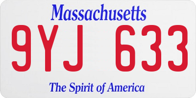 MA license plate 9YJ633