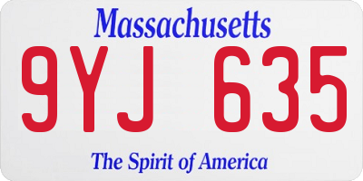 MA license plate 9YJ635