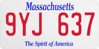 MA license plate 9YJ637