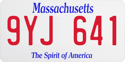 MA license plate 9YJ641