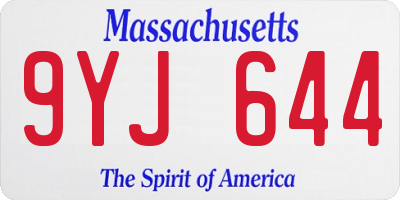 MA license plate 9YJ644