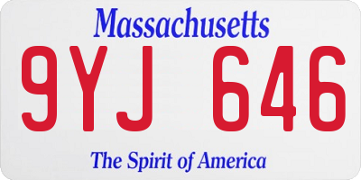 MA license plate 9YJ646