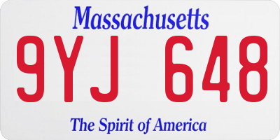 MA license plate 9YJ648