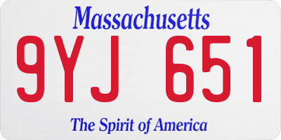 MA license plate 9YJ651