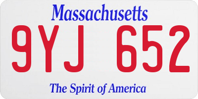 MA license plate 9YJ652
