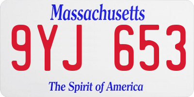 MA license plate 9YJ653