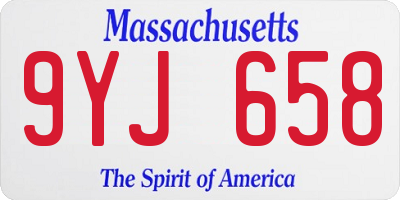 MA license plate 9YJ658