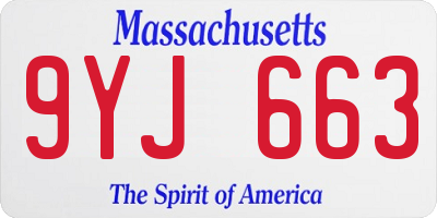 MA license plate 9YJ663