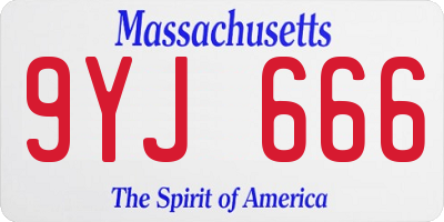 MA license plate 9YJ666