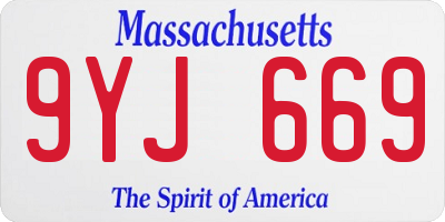 MA license plate 9YJ669