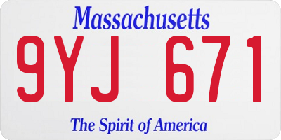 MA license plate 9YJ671