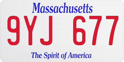 MA license plate 9YJ677