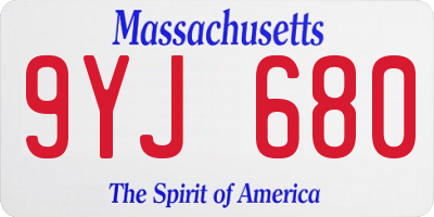 MA license plate 9YJ680