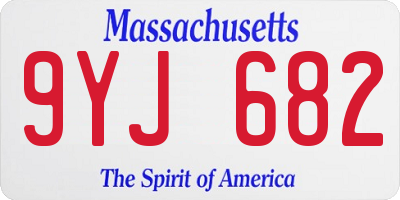 MA license plate 9YJ682