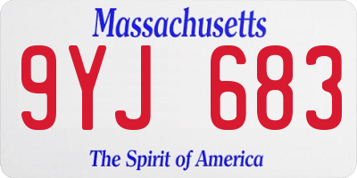MA license plate 9YJ683