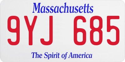 MA license plate 9YJ685