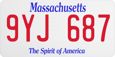 MA license plate 9YJ687