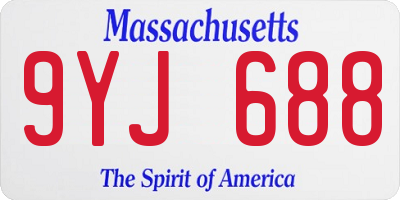 MA license plate 9YJ688