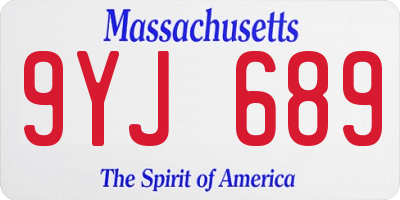 MA license plate 9YJ689