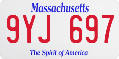 MA license plate 9YJ697