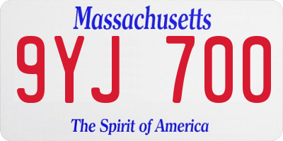 MA license plate 9YJ700