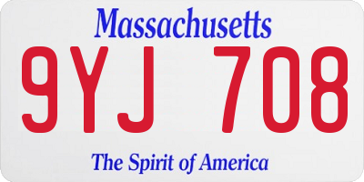 MA license plate 9YJ708