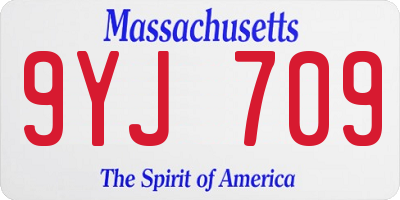 MA license plate 9YJ709
