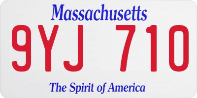 MA license plate 9YJ710