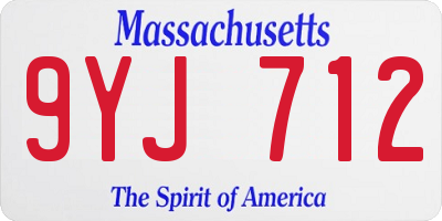 MA license plate 9YJ712