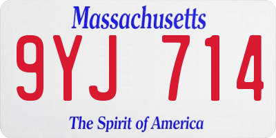 MA license plate 9YJ714