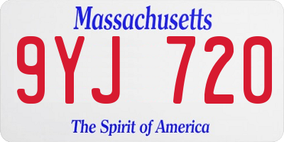 MA license plate 9YJ720