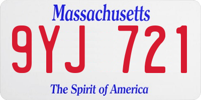 MA license plate 9YJ721
