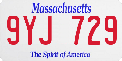 MA license plate 9YJ729