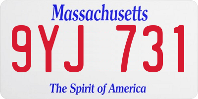 MA license plate 9YJ731