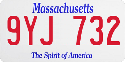 MA license plate 9YJ732
