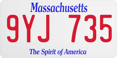 MA license plate 9YJ735