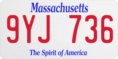 MA license plate 9YJ736