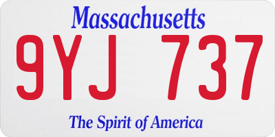 MA license plate 9YJ737
