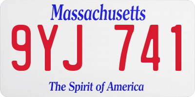MA license plate 9YJ741