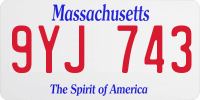 MA license plate 9YJ743